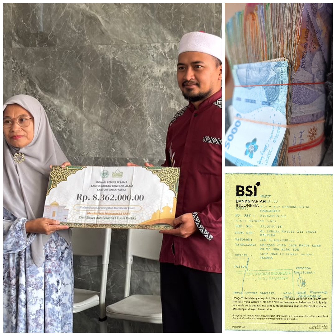 Donasi Peduli Sesama Bantu Korban Bencana Alam dan Santuni Anak Yatim dalam rangka Peringatan Hari Besar Islam Maulid Nabi Muhammad SAW